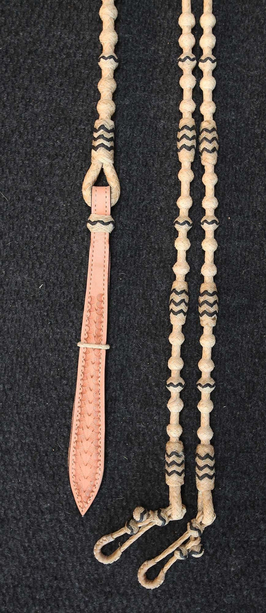 Rênes Romaines En Cuir Brut Guitron Steve - 16 Tresses - Fait Main - Marron Clair Naturel