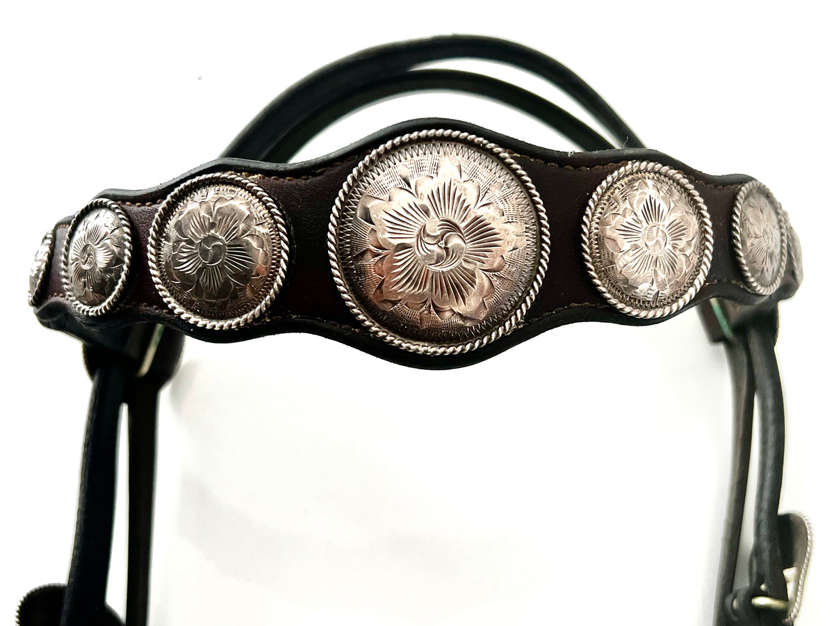 10 Conchos Fai Da Te Western Fiore Ottone Turchese 20mm – Pellame E Accessori
