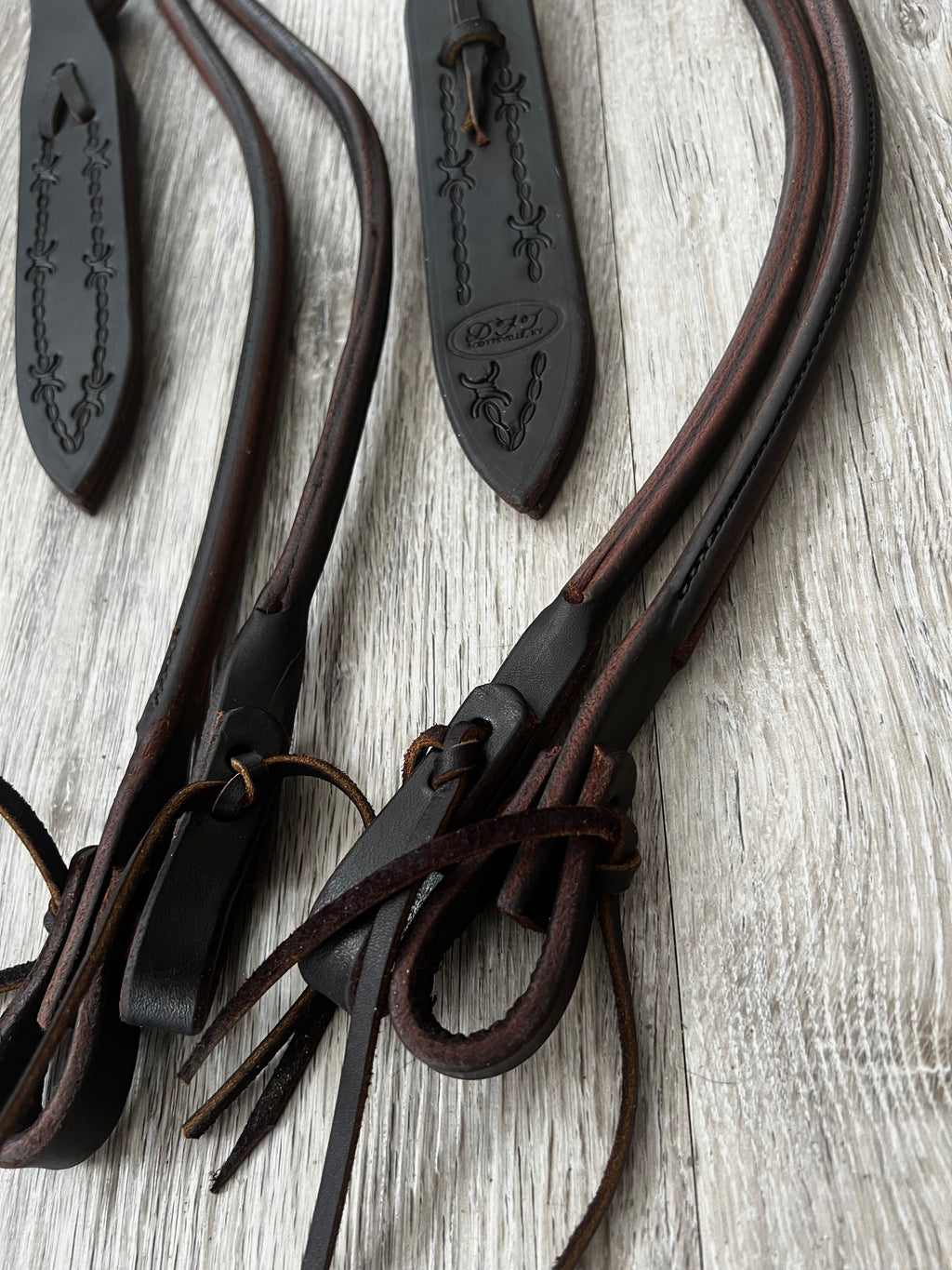 Rolled Leather Romal Reins