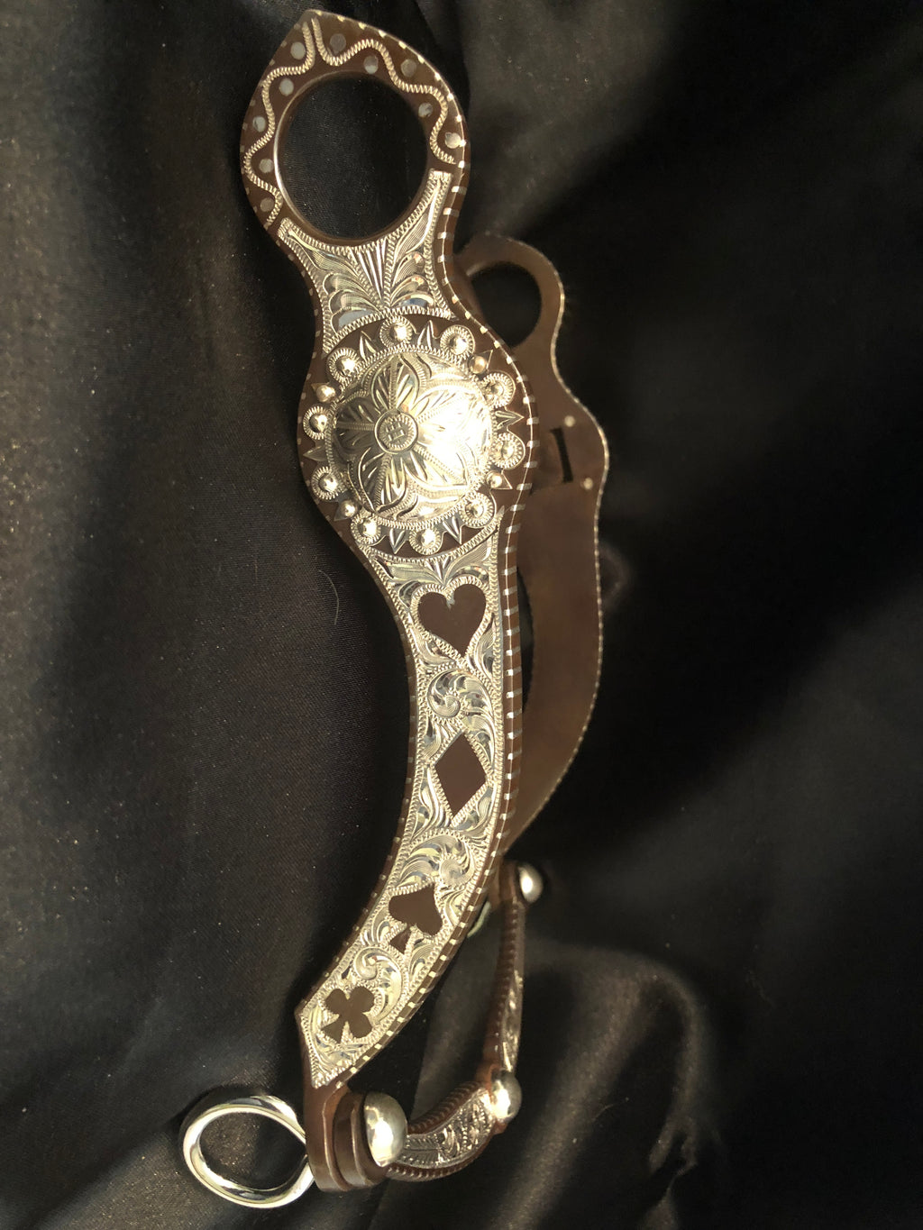 New E Garcia Marked Silver Bit w/Card Suits