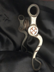 Tague Solid Shank Curb Bit with Silver Card Suit Conchos