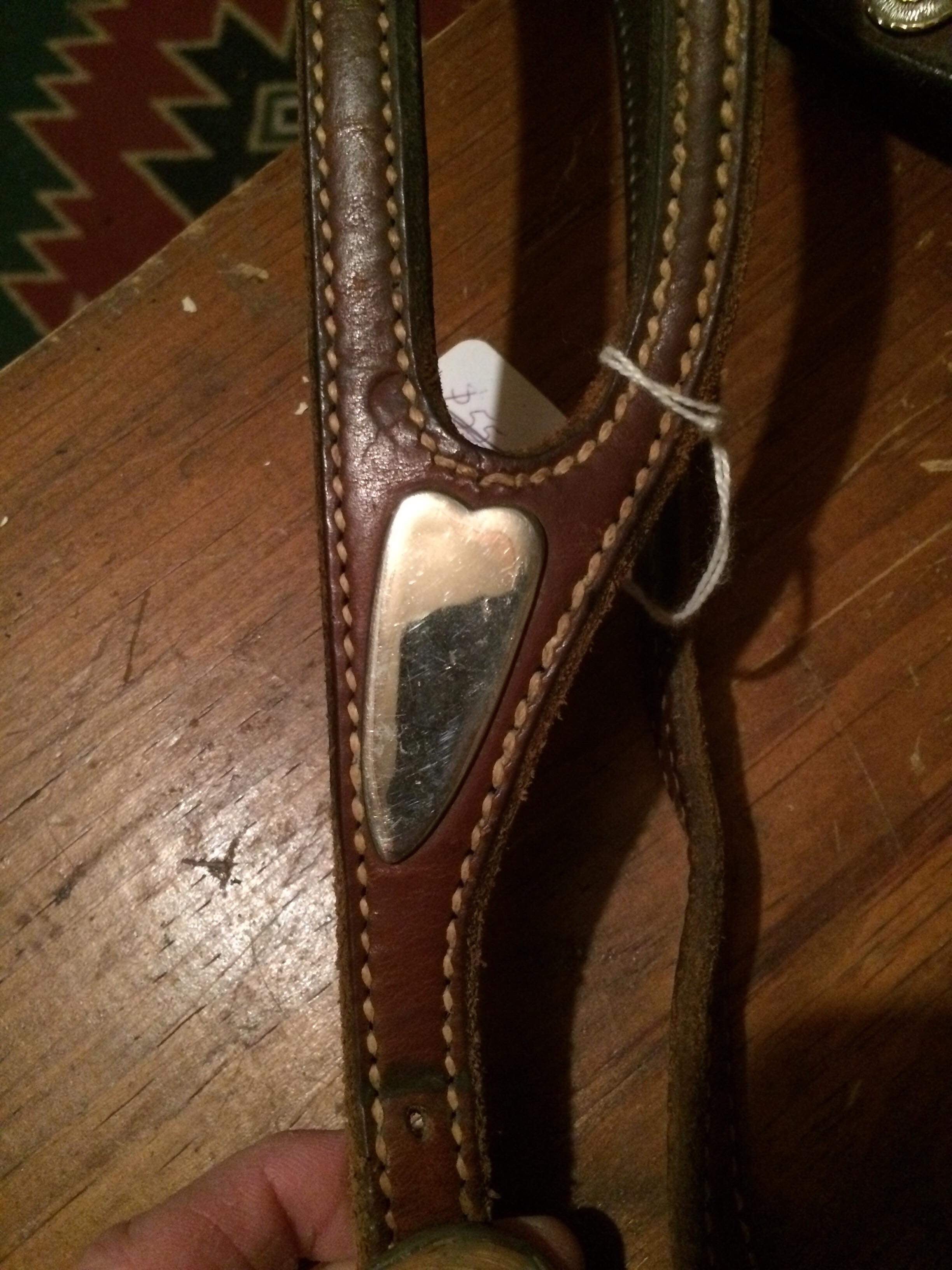 VINTAGE SILVER FERRULE FIXED ONE EAR HEADSTALL