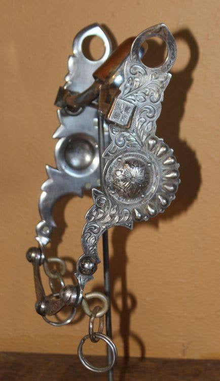 Sterling Mounted Over Stainless San Joaquin Bit Maker Marked "Rawhide Mexico"