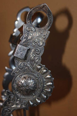 Sterling Mounted Over Stainless San Joaquin Bit Maker Marked "Rawhide Mexico"
