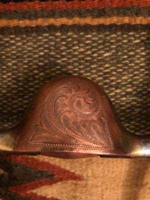Loose Cheek Bit with Engraved Mona Lisa Mouthpiece Makers Mark "Garza"