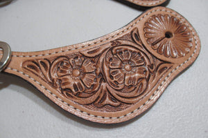 Tooled Leather Spur Strap