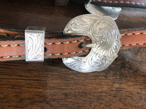 Rawhide & Silver Headstall and Breast Collar Set