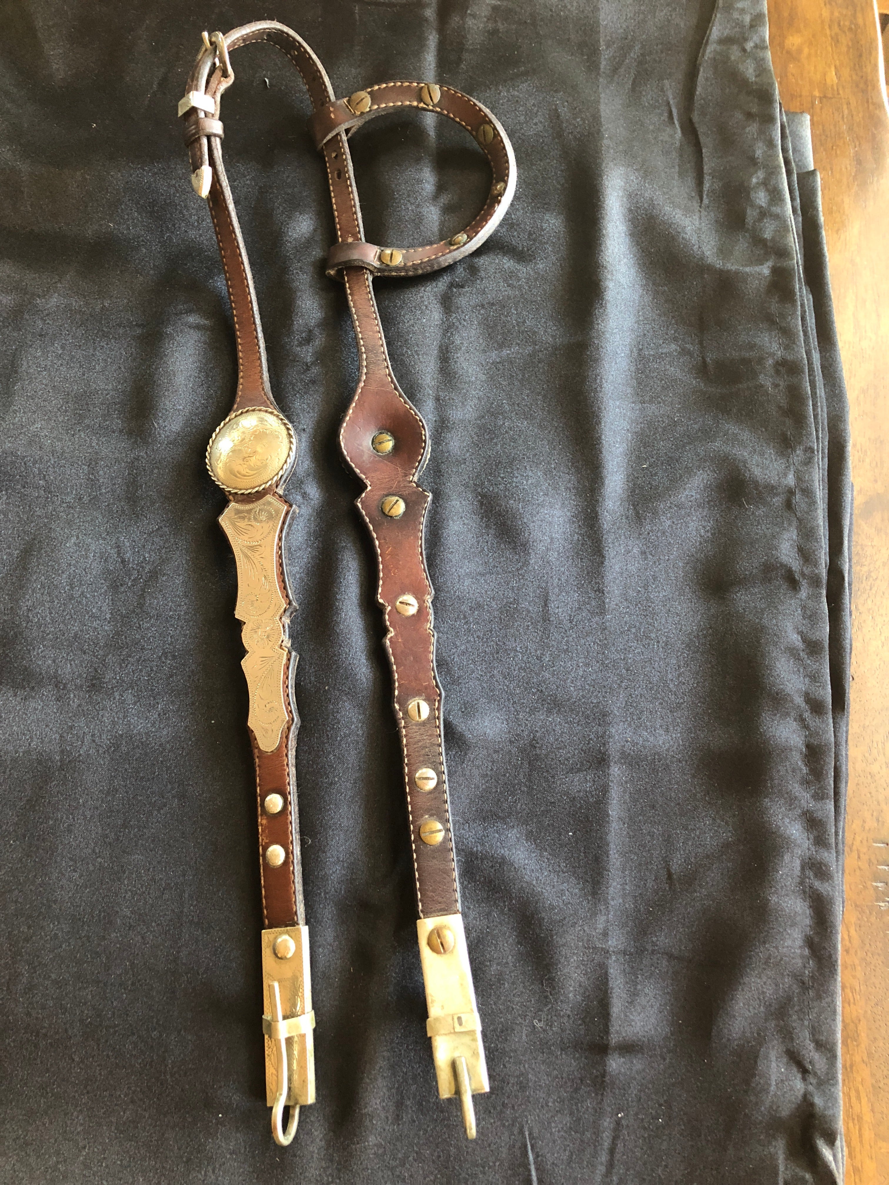 Vintage Headstall w/Silver Conchos and Bit Hangers