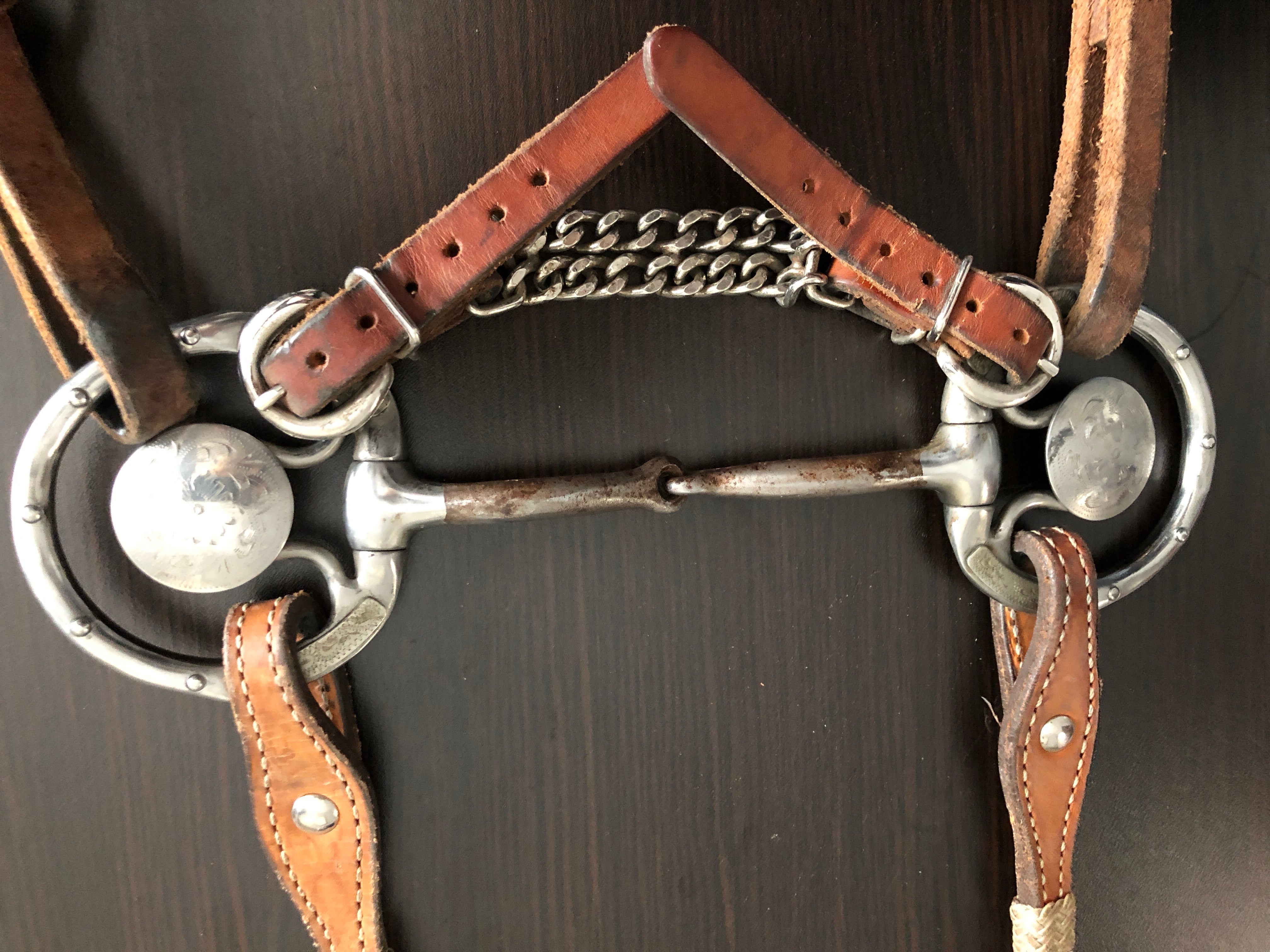 One Ear Bridle with Silver Inlay Snaffle Bit