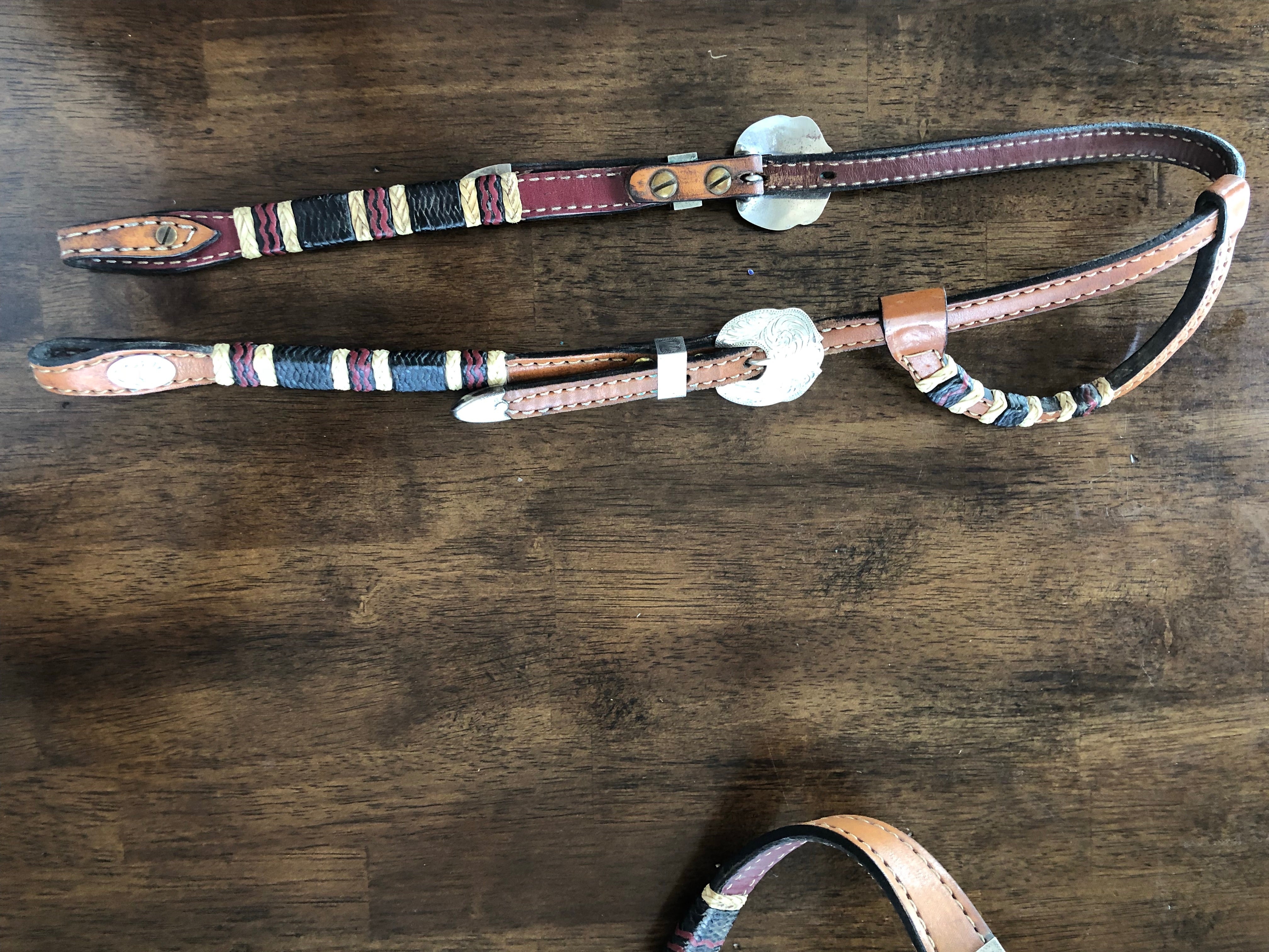 Rawhide & Silver Headstall and Breast Collar Set