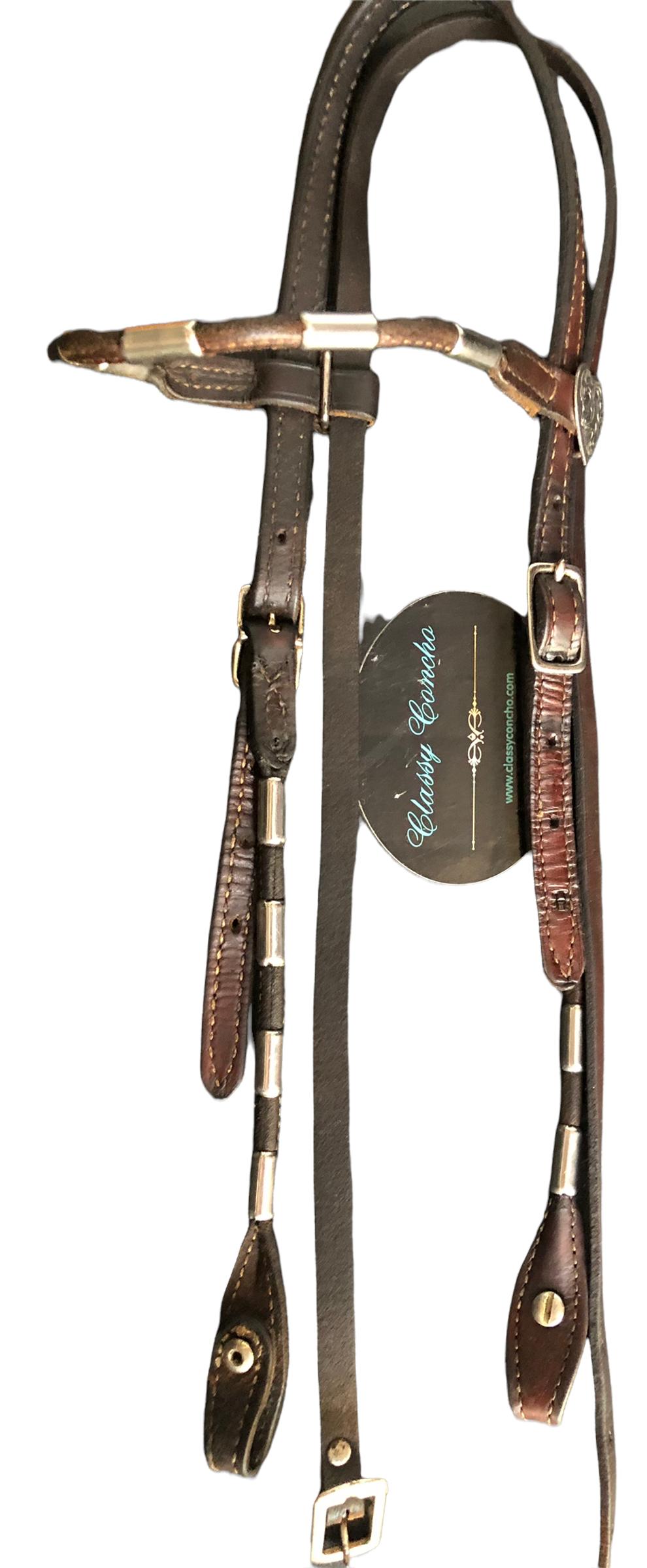 Heart Concho Browband Headstall w/Stainless Ferrules