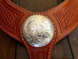 Len Babb Pulling Collar with Large Silver Concho