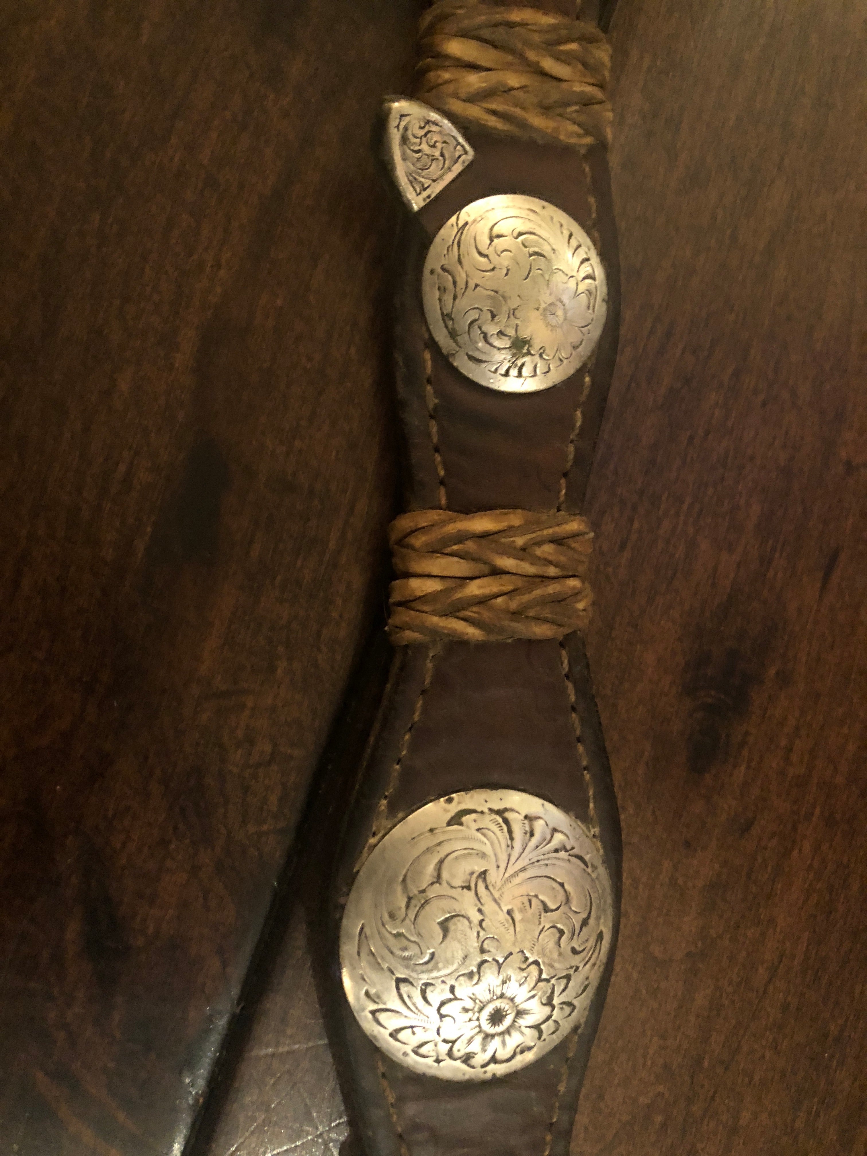 Cowboy Gear Breast Collar w/Silver Concho and Rawhide Accents