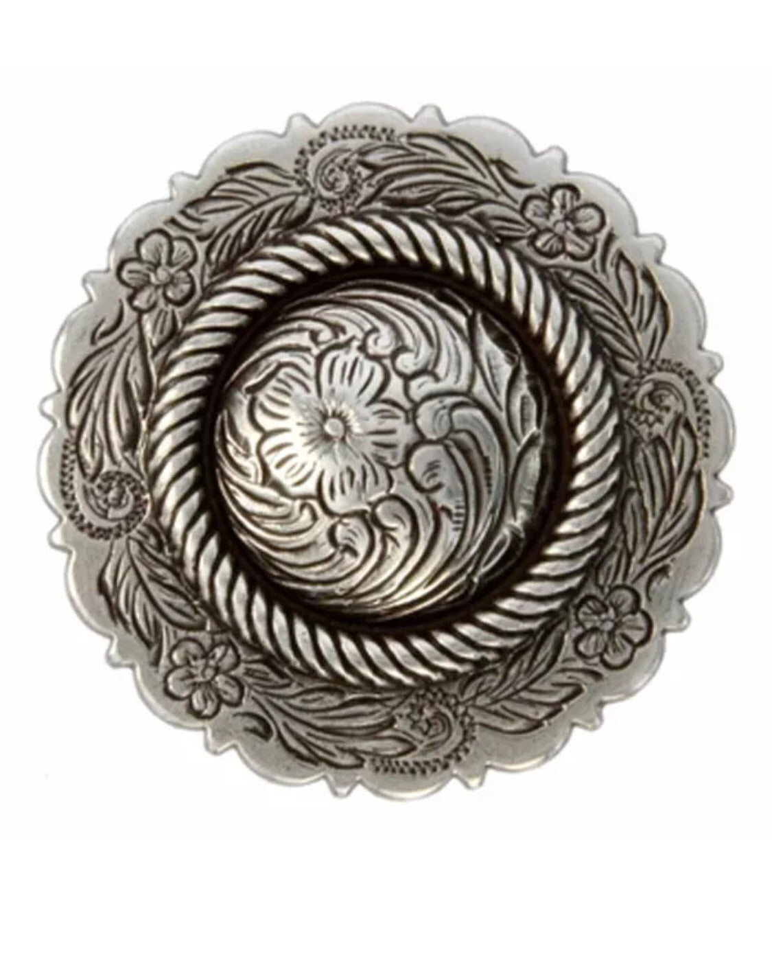 Antique Silver Color 1 3/4” Rope Conchos-Set of 6