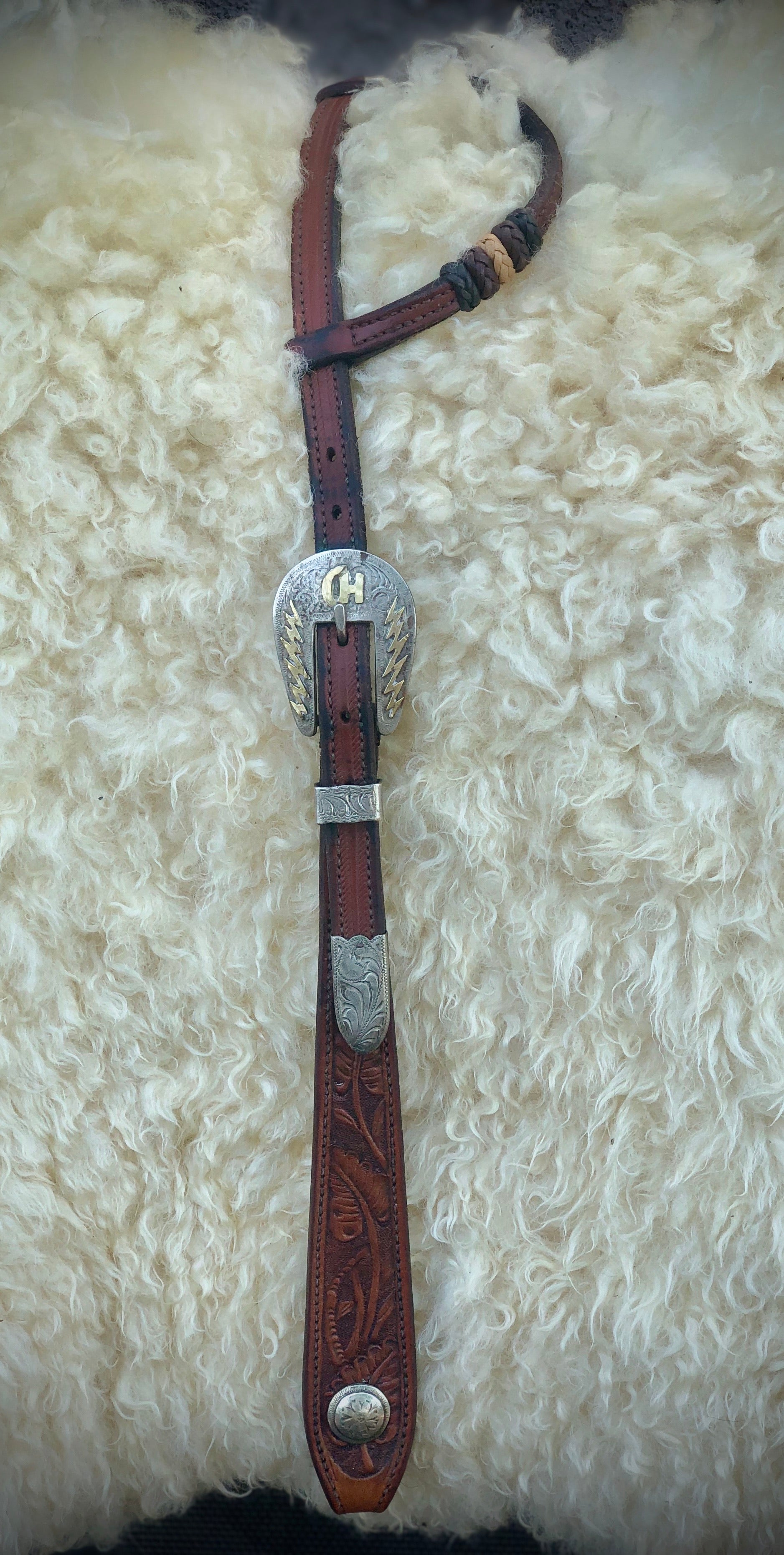 Alex Pappas Custom Headstall with “CH” Buckle