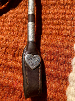 Vintage Fleming Solid Sterling Silver Heart Headstall