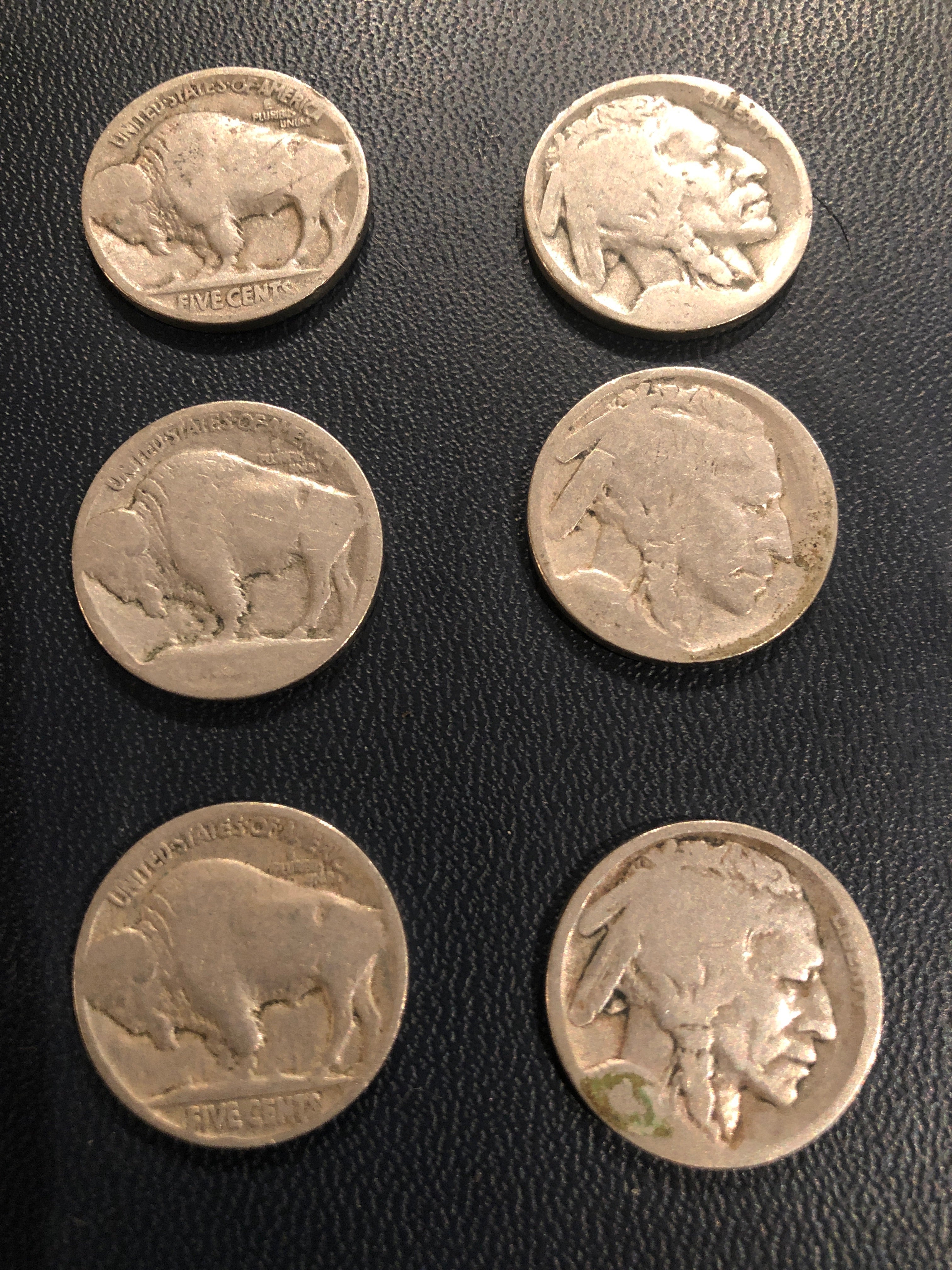 Set of 6 Buffalo Nickels