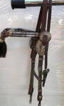 Vintage Fancy Harris Silver Mounted Sterling Headstall