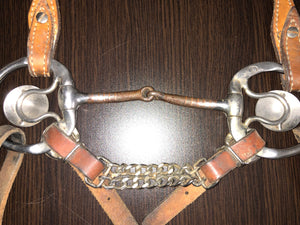 One Ear Bridle with Silver Inlay Snaffle Bit